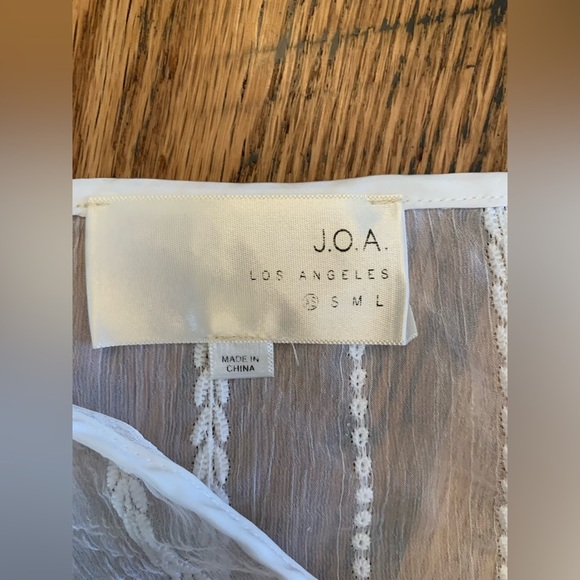 J.O.A Blouse top shirt sheer boho anthro inspired embroidered cottage Prairie - Picture 6 of 6